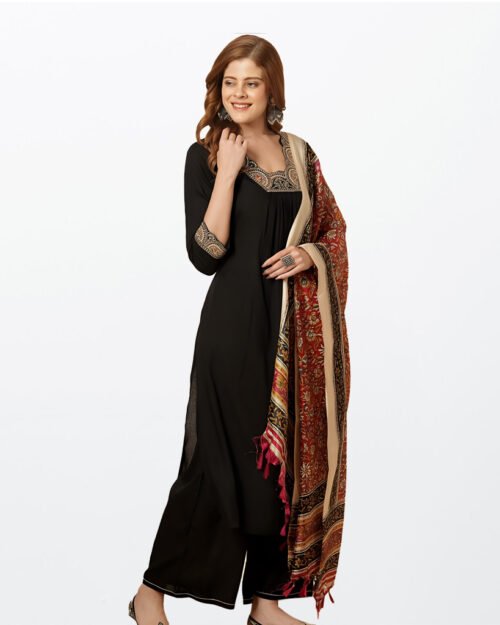 duku's Classic Black Churidar Suit