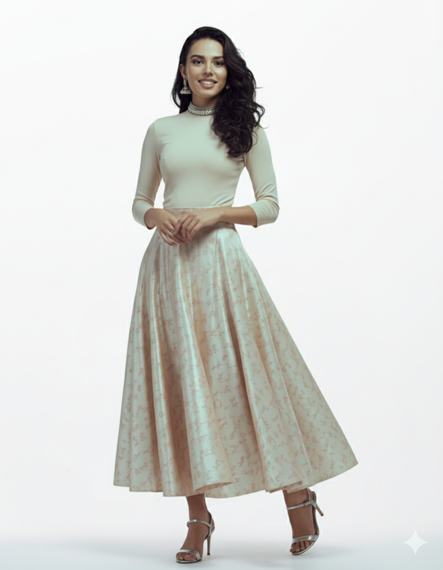 Duku Magnolia Jacquard Maxi Skirt